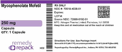 Mm2 (Mycophenolate Mofetil 250mg 70518 4036 01)